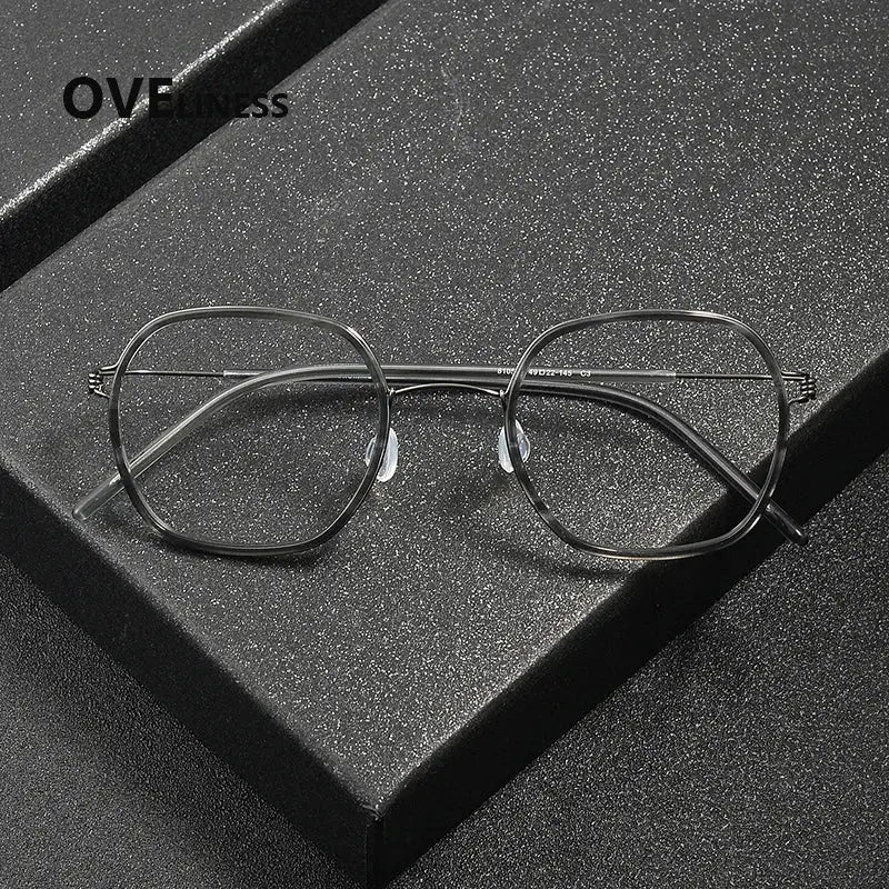 Women's Square Full Rim Titanium Prescription Glasses 381052 — view 2 | Rx Spectacle