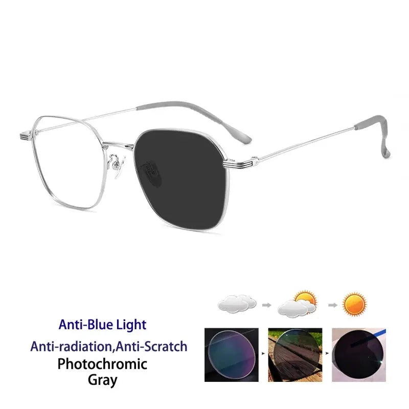 Women's Square Full Rim Titanium Prescription Glasses 214900 — view 8 | Rx Spectacle