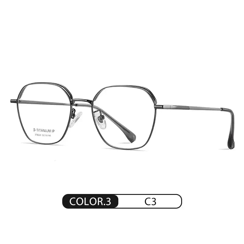 Women's Polygon Full Rim Titanium Prescription Glasses 6224 — view 3 | Rx Spectacle