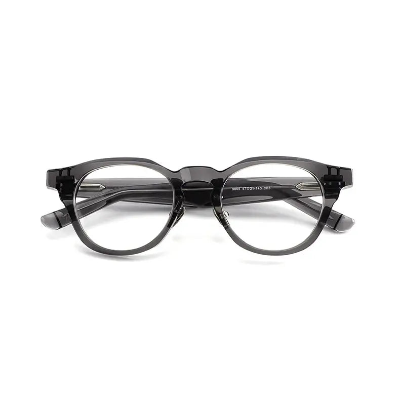 Unisex Round Full Rim Titanium Prescription Glasses 635005 — view 7 | Rx Spectacle