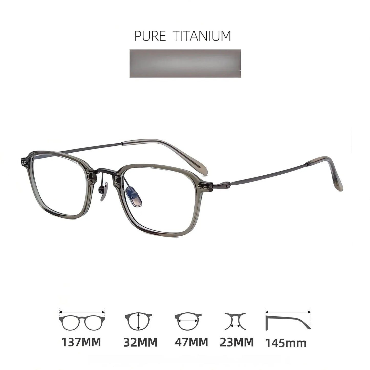 Women's Polygon Full Rim Titanium Prescription Glasses 72360 — view 6 | Rx Spectacle