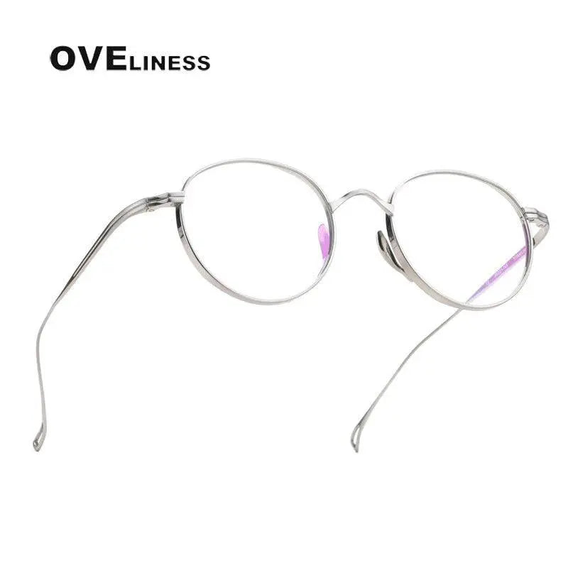 Unisex Round Full Rim Titanium Prescription Glasses 10518 — view 10 | Rx Spectacle