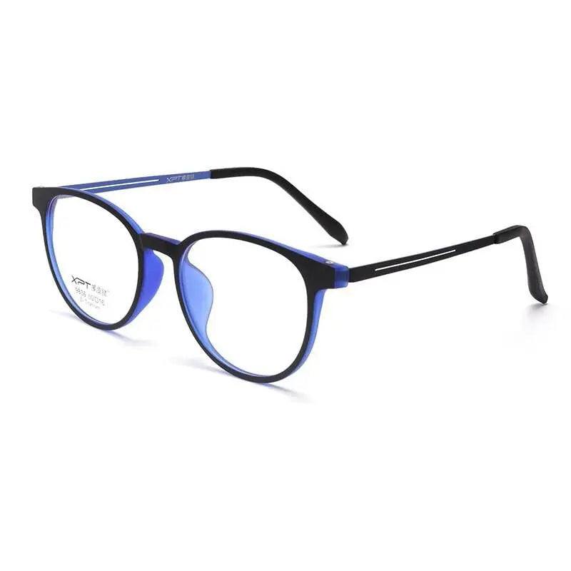 Unisex Round Full Rim Titanium Prescription Glasses 9836xp — view 5 | Rx Spectacle
