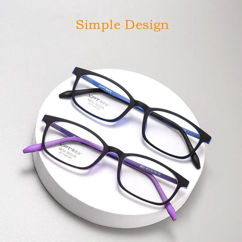 Unisex Square Full Rim Titanium Prescription Glasses 9833XP — view 12 | Rx Spectacle