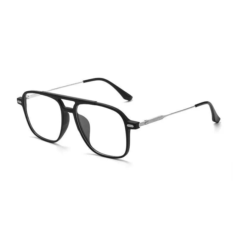 Unisex Square Full Rim Titanium Double Bridge Prescription Glasses 98008f — view 10 | Rx Spectacle