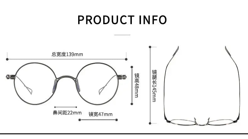 Women's Round Full Rim Titanium Prescription Glasses 942152 — view 2 | Rx Spectacle