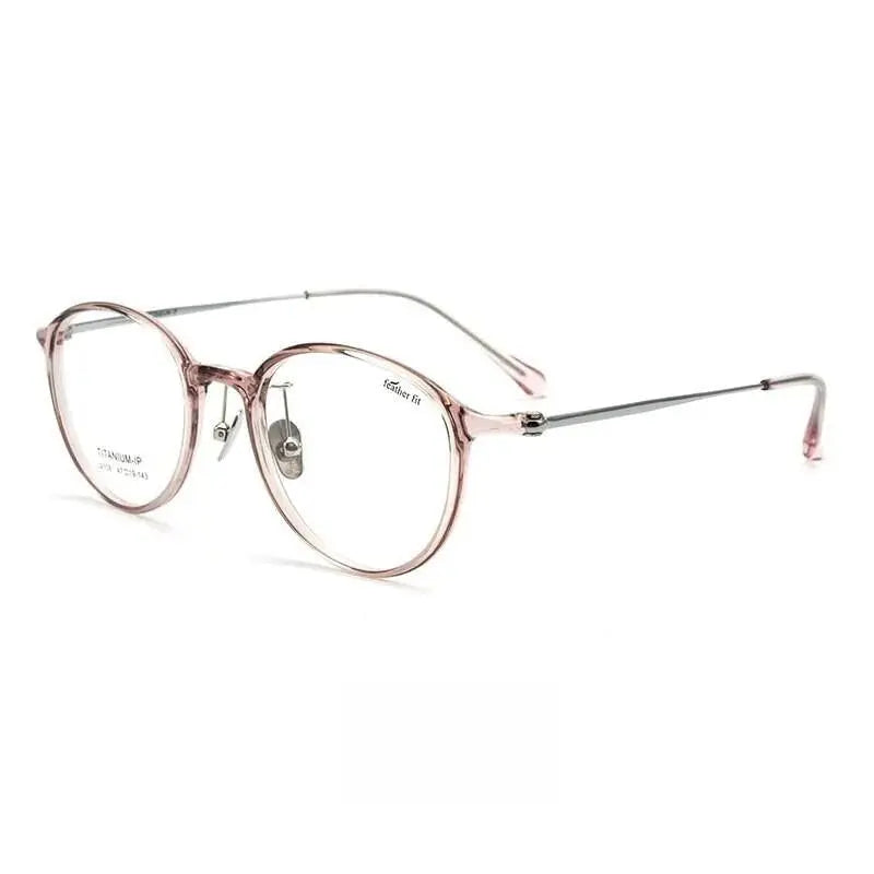 Unisex Round Full Rim Titanium Prescription Glasses L9108y — view 12 | Rx Spectacle