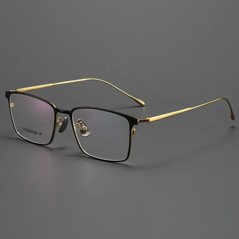 Men's Square Full Rim Titanium Prescription Glasses Y0955 — view 5 | Rx Spectacle