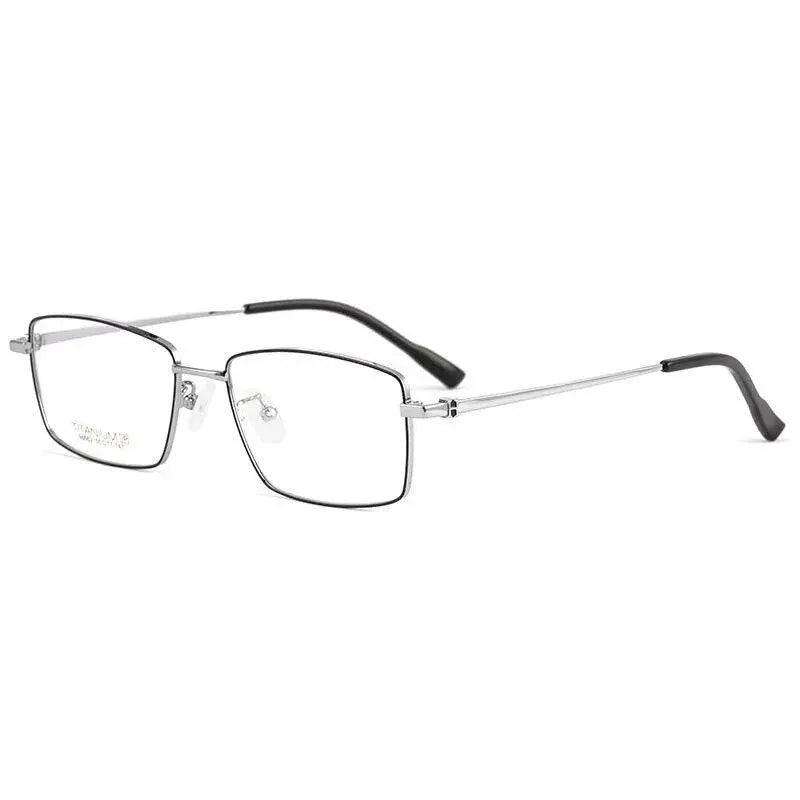 Men's Square Full Rim Titanium Prescription Glasses 98662a — view 8 | Rx Spectacle