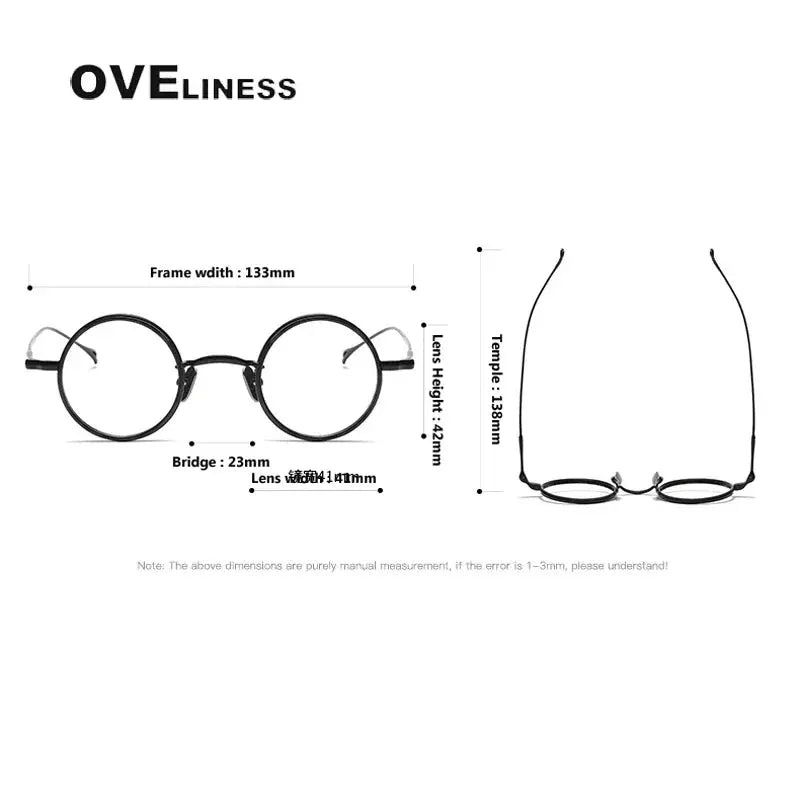 Unisex Round Full Rim Titanium Prescription Glasses O2208 — view 6 | Rx Spectacle