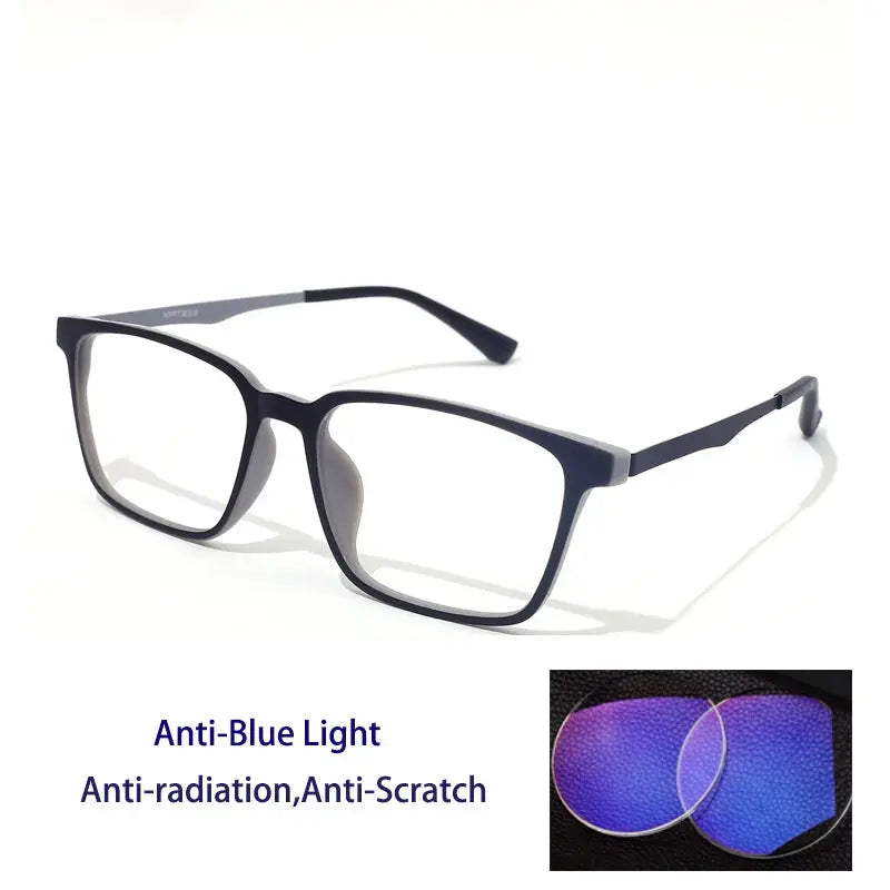 Unisex Square Full Rim Titanium Reading Glasses 722009 — view 6 | Rx Spectacle