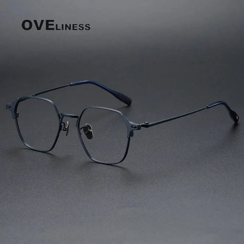 Women's Oval Full Rim Titanium Flat Top Prescription Glasses 301010 — view 6 | Rx Spectacle