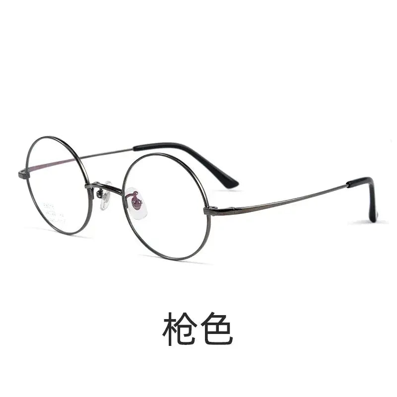 Women's Round Full Rim Titanium Prescription Glasses 8786 — view 7 | Rx Spectacle