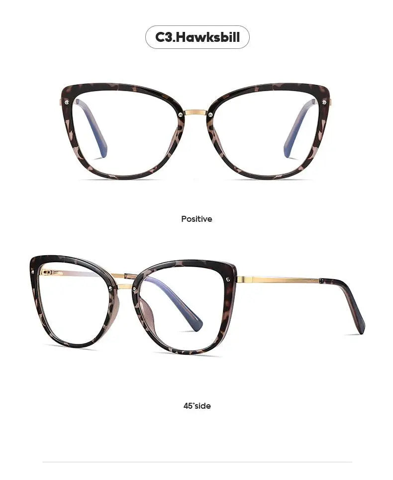 Women's Cat Eye Full Rim TR90 Prescription Glasses 2076 — view 16 | Rx Spectacle