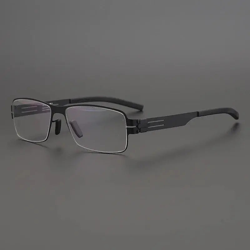 Unisex Square Full Rim Stainless Steel Screwless Prescription Glasses 4294 — view 5 | Rx Spectacle