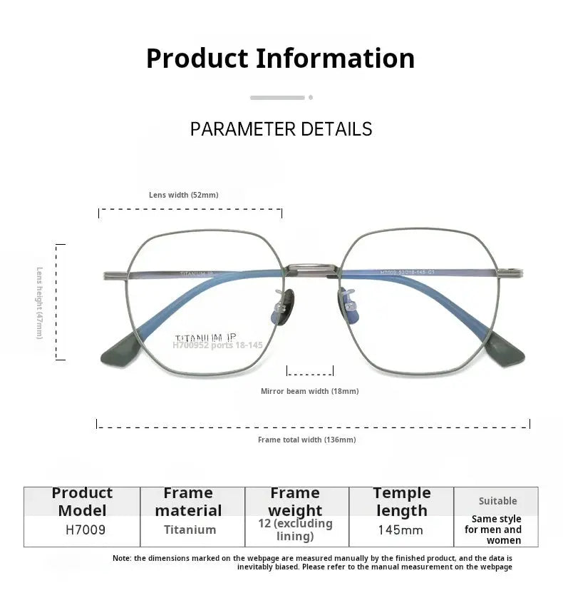 Women's Polygon Full Rim Titanium Prescription Glasses 617009 — view 2 | Rx Spectacle