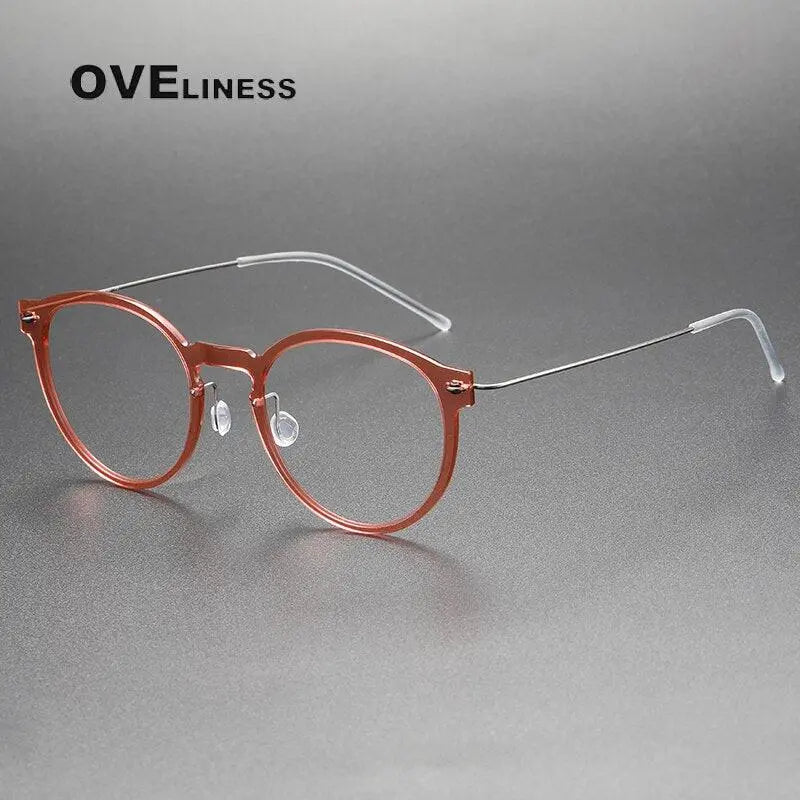Unisex Round Full Rim Titanium Prescription Glasses 6603 — view 5 | Rx Spectacle