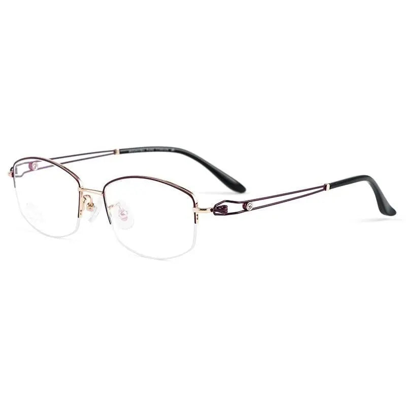 Women's Square Semi-Rimless Titanium Prescription Glasses Bv6003 — view 7 | Rx Spectacle