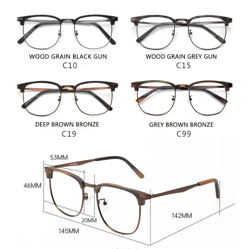 Unisex Round Full Rim Alloy Oversized Prescription Glasses 3543 — view 6 | Rx Spectacle
