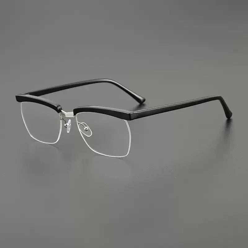 Men's Square Semi-Rimless Titanium Prescription Glasses 699001 — view 3 | Rx Spectacle