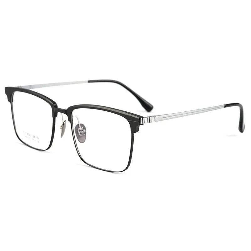 Unisex Square Full Rim Titanium Prescription Glasses 59202 — view 6 | Rx Spectacle