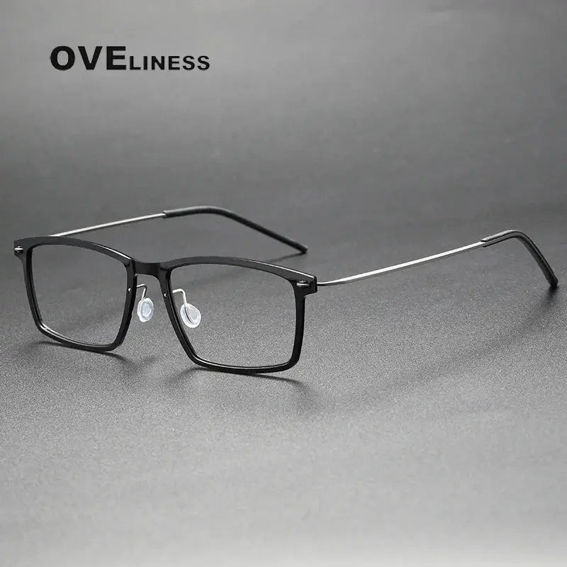 Women's Square Full Rim Titanium Prescription Glasses 366544 — view 6 | Rx Spectacle