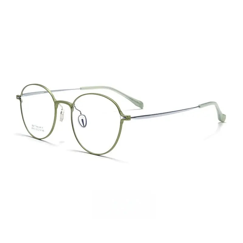 Women's Round Full Rim Titanium Prescription Glasses 99814 — view 8 | Rx Spectacle