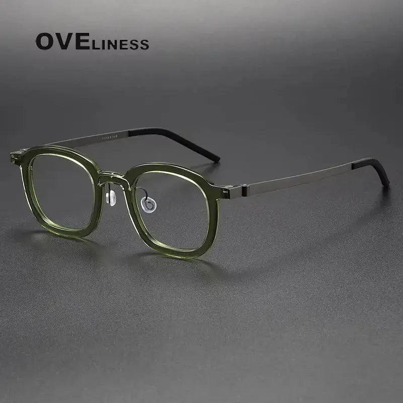 Unisex Square Full Rim Titanium Prescription Glasses 361050 — view 7 | Rx Spectacle