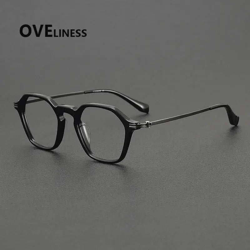 Unisex Polygon Full Rim Titanium Prescription Glasses 390013 — view 6 | Rx Spectacle