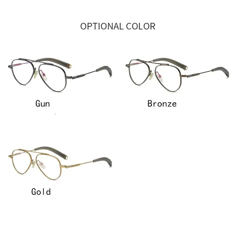 Men's Oval Full Rim Titanium Oversized Prescription Glasses 41102 — view 4 | Rx Spectacle