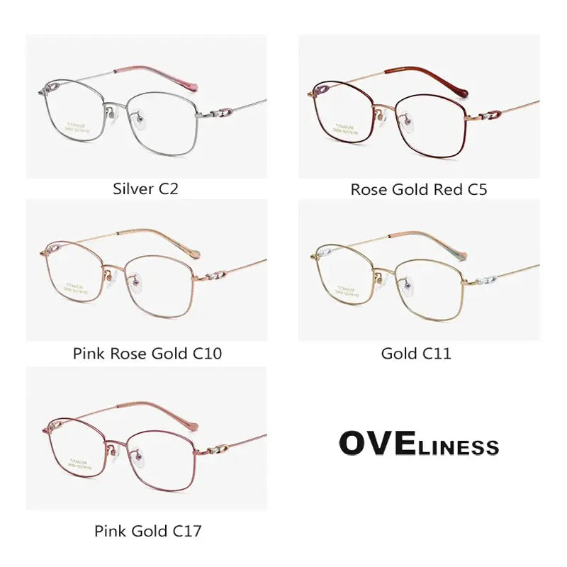 Women's Oval Full Rim Titanium Prescription Glasses 196004 — view 5 | Rx Spectacle