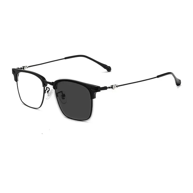 Unisex Square Full Rim Titanium Reading Glasses 8366 — view 10 | Rx Spectacle