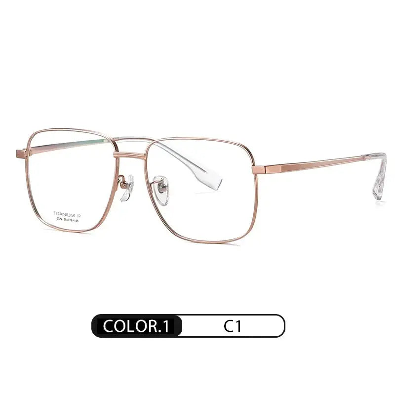 Women's Square Full Rim Titanium Prescription Glasses 32029 — view 3 | Rx Spectacle