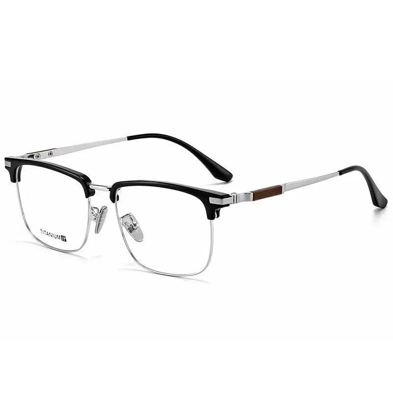 Men's Square Full Rim Titanium Prescription Glasses Y8079 — view 6 | Rx Spectacle