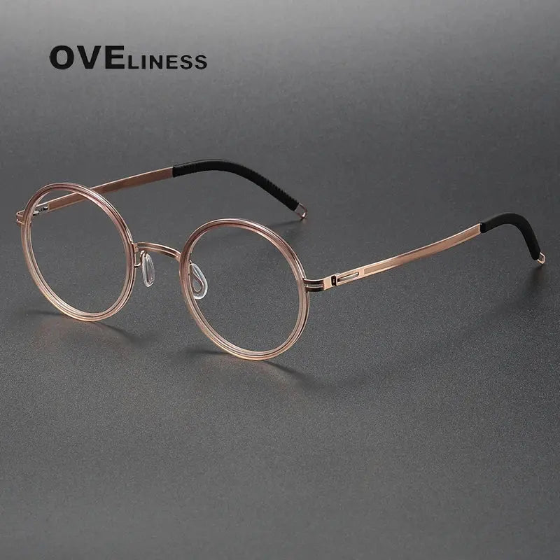Women's Round Full Rim Titanium Prescription Glasses 822321 — view 3 | Rx Spectacle