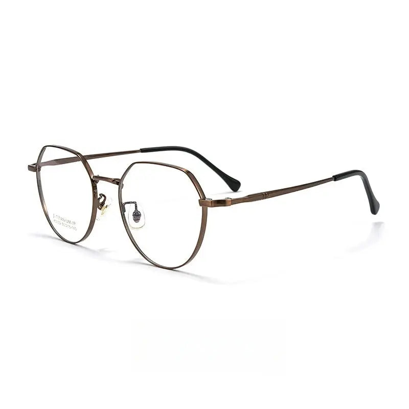 Women's Round Full Rim Titanium Flat Top Prescription Glasses 945139 — view 5 | Rx Spectacle