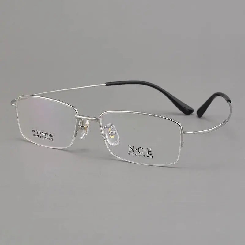 Unisex Rectangular Full Rim Titanium Prescription Glasses 180240 — view 3 | Rx Spectacle