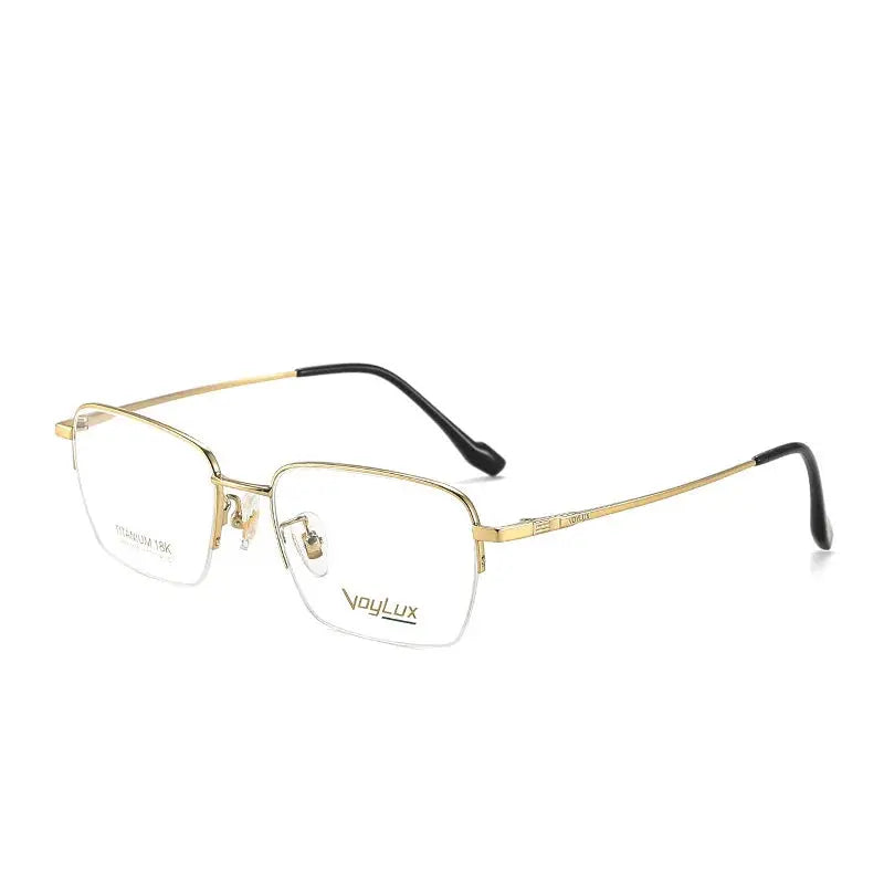 Women's Polygon Semi-Rimless Titanium Flat Top Prescription Glasses 689500 — view 4 | Rx Spectacle
