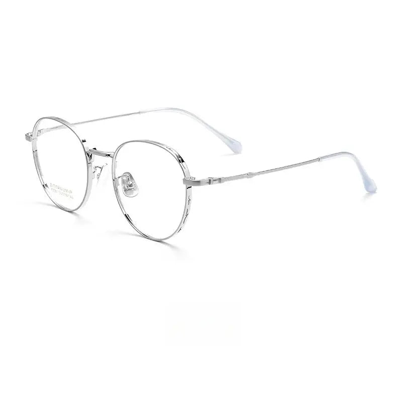 Women's Round Full Rim Titanium Prescription Glasses 50814 — view 6 | Rx Spectacle