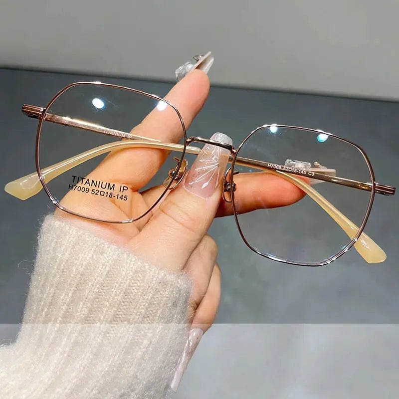 Women's Polygon Full Rim Titanium Prescription Glasses 617009 — view 6 | Rx Spectacle