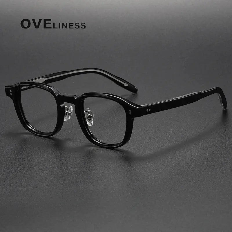 Unisex Square Full Rim Acetate Prescription Glasses V013 — view 11 | Rx Spectacle