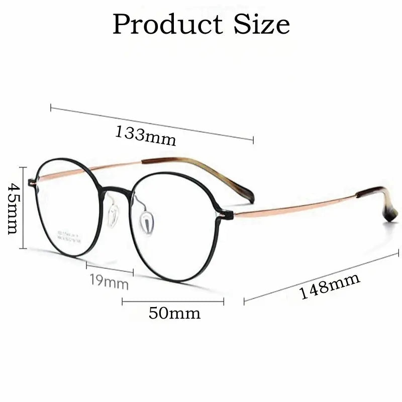 Women's Round Full Rim Titanium Prescription Glasses 99814 — view 3 | Rx Spectacle