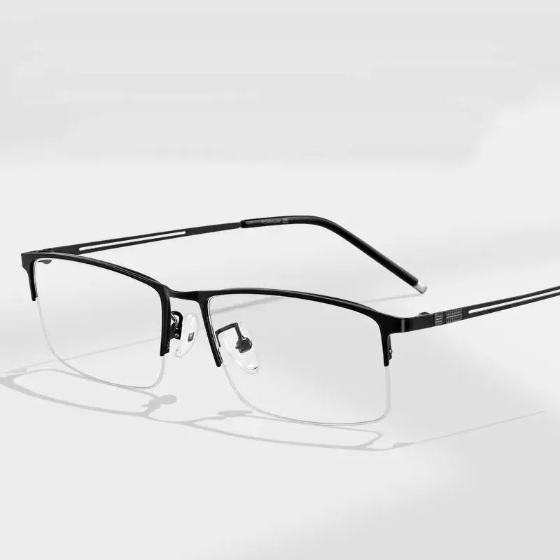Men's Square Semi-Rimless Alloy Prescription Glasses 990070 — view 13 | Rx Spectacle