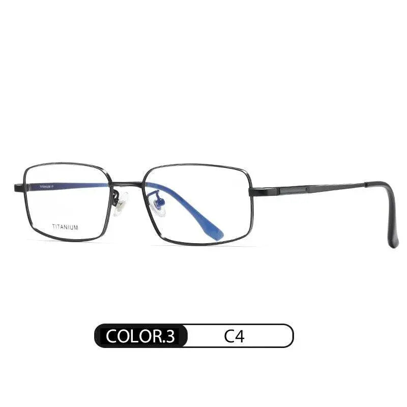 Men's Rectangular Full Rim Titanium Prescription Glasses Pt2219 — view 5 | Rx Spectacle
