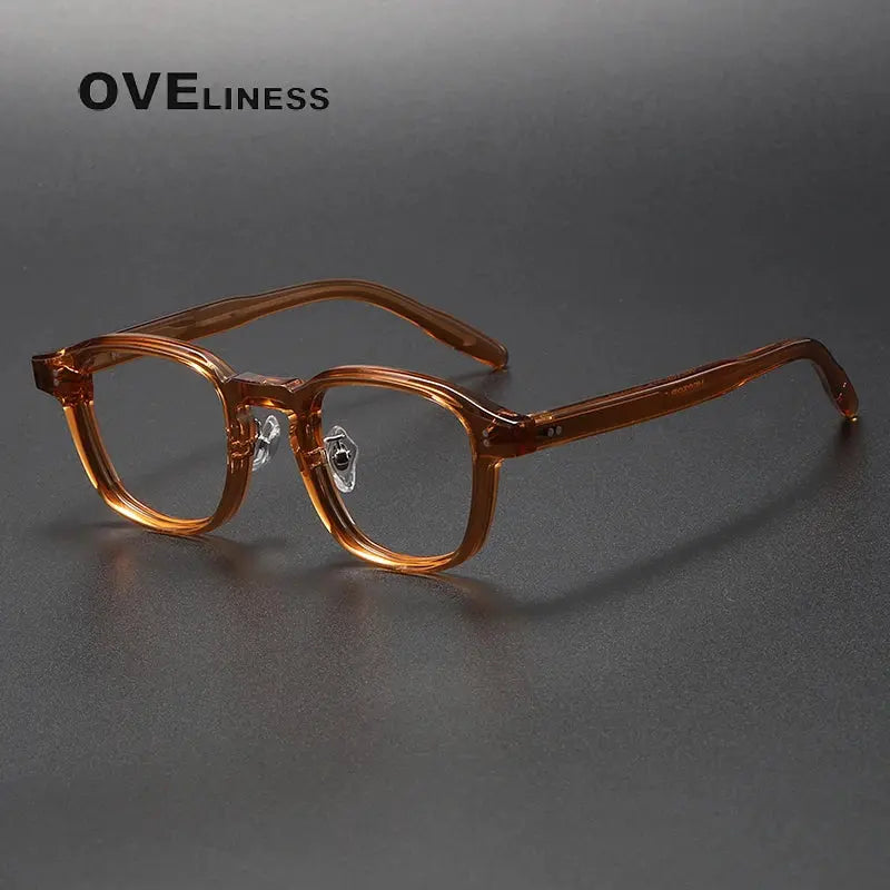 Unisex Square Full Rim Acetate Prescription Glasses V013 — view 10 | Rx Spectacle