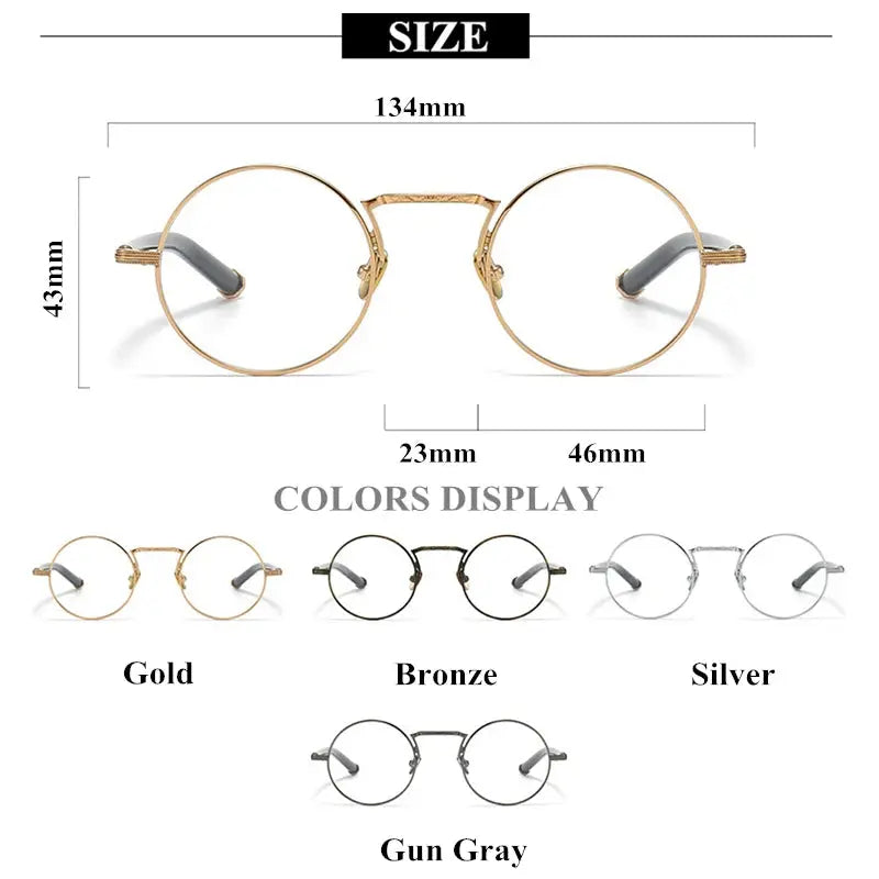 Unisex Round Full Rim Titanium Prescription Glasses 3119m — view 6 | Rx Spectacle