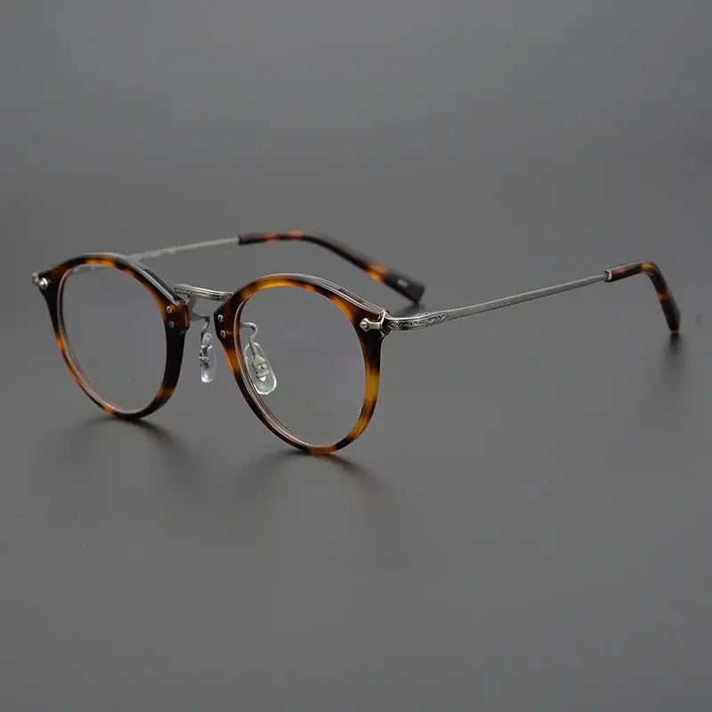 Unisex Round Full Rim Titanium Prescription Glasses 84805 — view 4 | Rx Spectacle