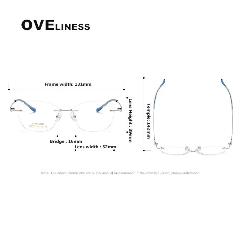Women's Cat Eye Rimless Titanium Prescription Glasses 196003 — view 6 | Rx Spectacle