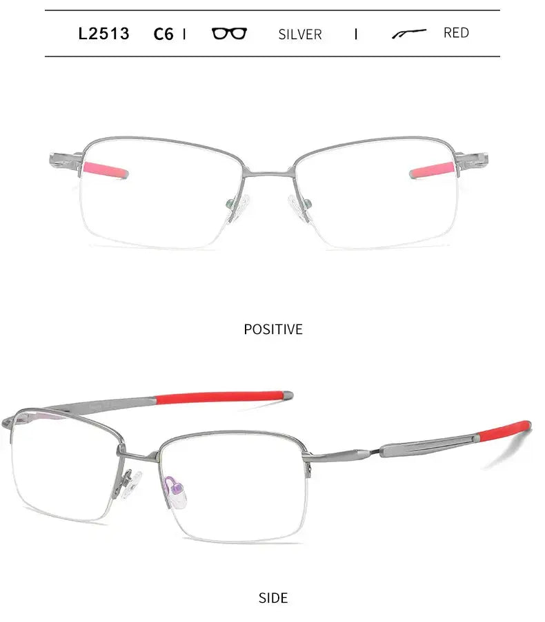 Unisex Square Semi-Rimless Acetate Prescription Glasses 952181 — view 4 | Rx Spectacle