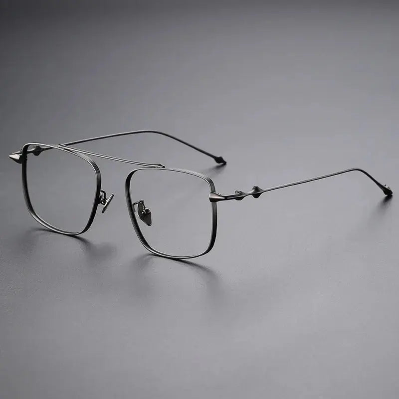 Men's Square Full Rim Titanium Oversized Prescription Glasses 31910 — view 5 | Rx Spectacle